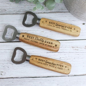 Personalized Wooden Bottle Opener Birthday Christmas Wedding Anniversary Valentines Day Fathers