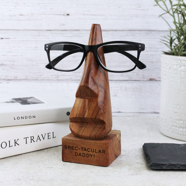 Spectacle Stand, Spec-tacular Dad Nose / Face Reading Glasses Holder / Funny Gifts, Wooden Holder, Fathers Day Gifts for Him, Grandad, Uncle