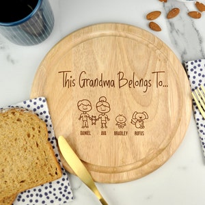 This Grandma Belongs To Board, Personalised Family Portrait, Gift For Granny, Gift For Nana, Gift For Grandparents, Mum Gifts, Nanny Gift