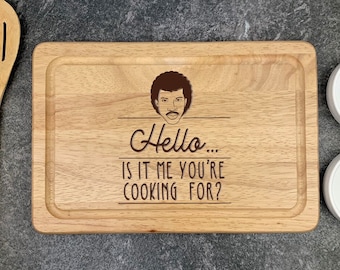 Lionel Richie Chopping Board, "Hello, Is It Me You're Cooking For?", Funny Letterbox Gift, Wife Valentines Day Gifts for Husband, Cooking