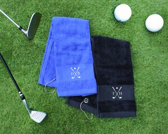 Personalisiertes Golftuch mit Initialen, Golf-Liebhaber-Geschenk, Baumwoll-Golftuch, Geschenk für Golfer, Papa Vatertagsgeschenk, Luxus-Golfzubehör