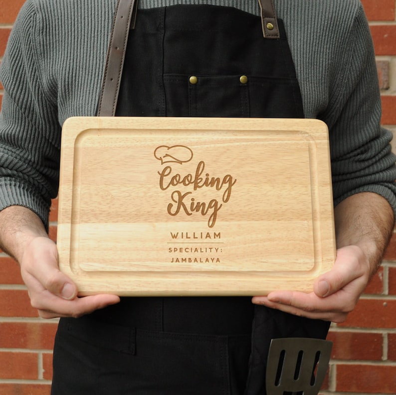 Cooking King Personalised Wooden Chopping Board, Cutting Serving Board ...