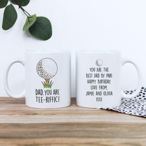 Taza de golf para papá, Eres regalo Tee-Riffic, Taza de té personalizada con opción de posavasos, Regalo de golf para papá, Regalo divertido del Día del Padre para golfista
