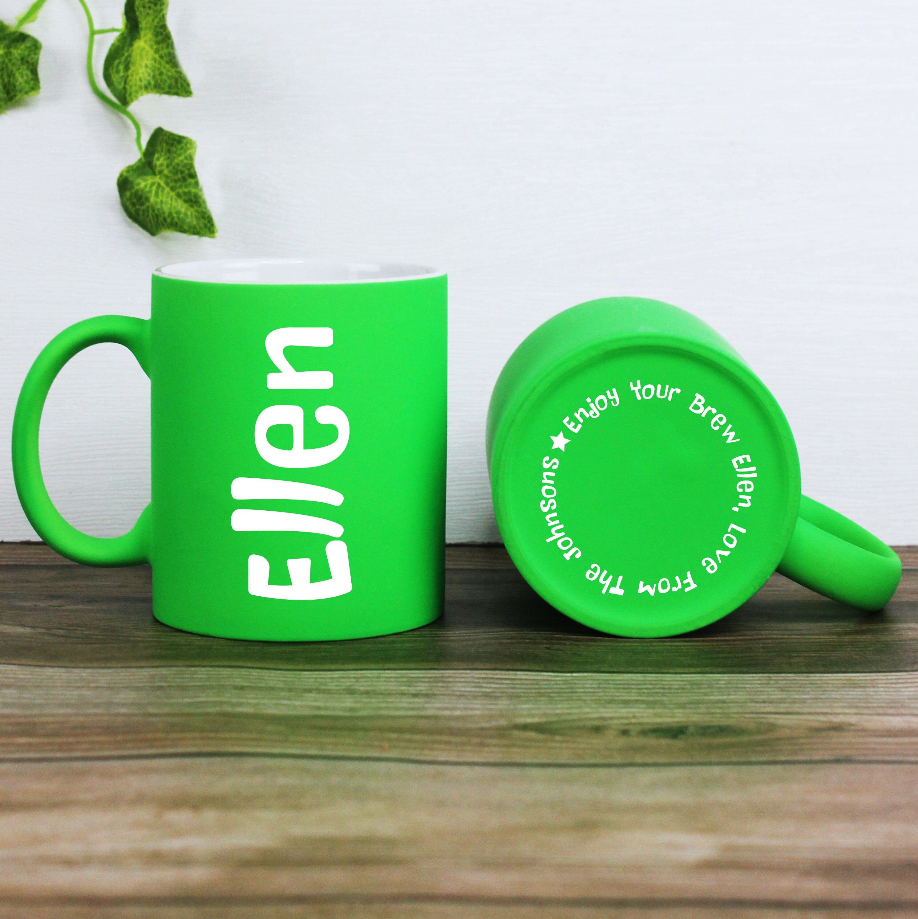 Personalised Neon Mug - Ceramic Mug Fluorescent 310ml Tea Cup - Matt ...