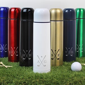 Regalos de golf Botella térmica de golf personalizada con las iniciales de los jugadores de golf, premio de torneo de golf, premio de golf, regalo de presentación de golf