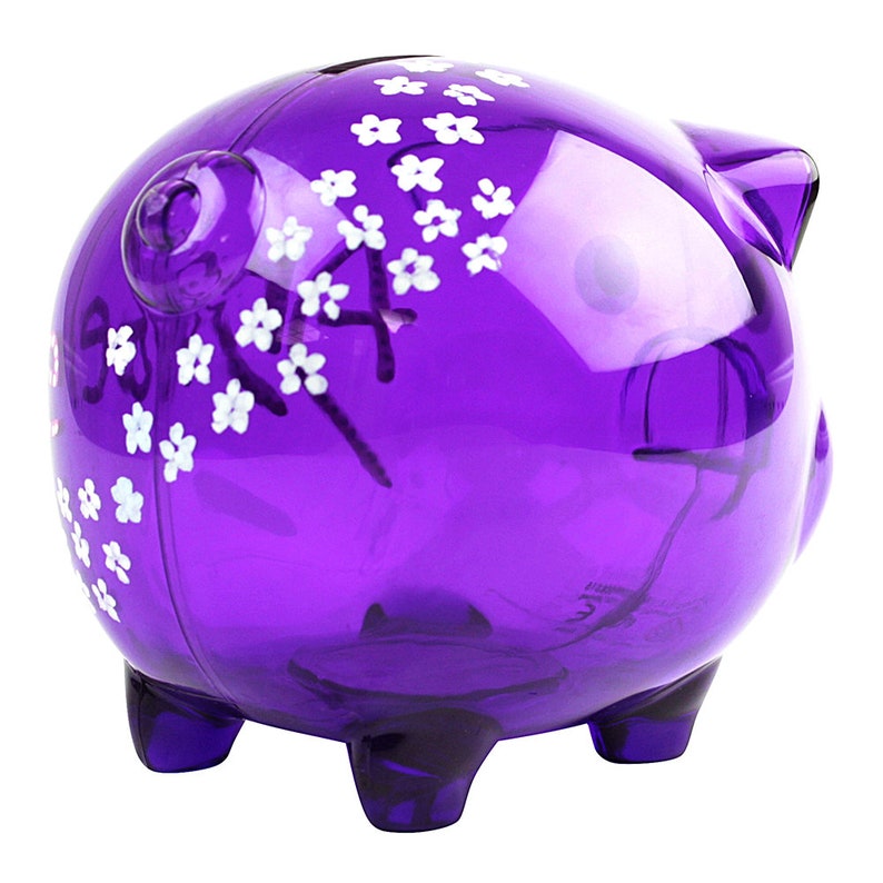 Children's Personalised Clear Piggy Bank Colourful Money Etsy