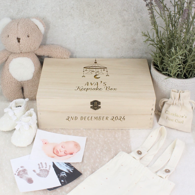Personalised New Baby Wooden Keepsake Boxes, New Born Baby, Luxury Baby Shower Gift, Unique Baby Gift, New Parents Gift, Special Memory Box