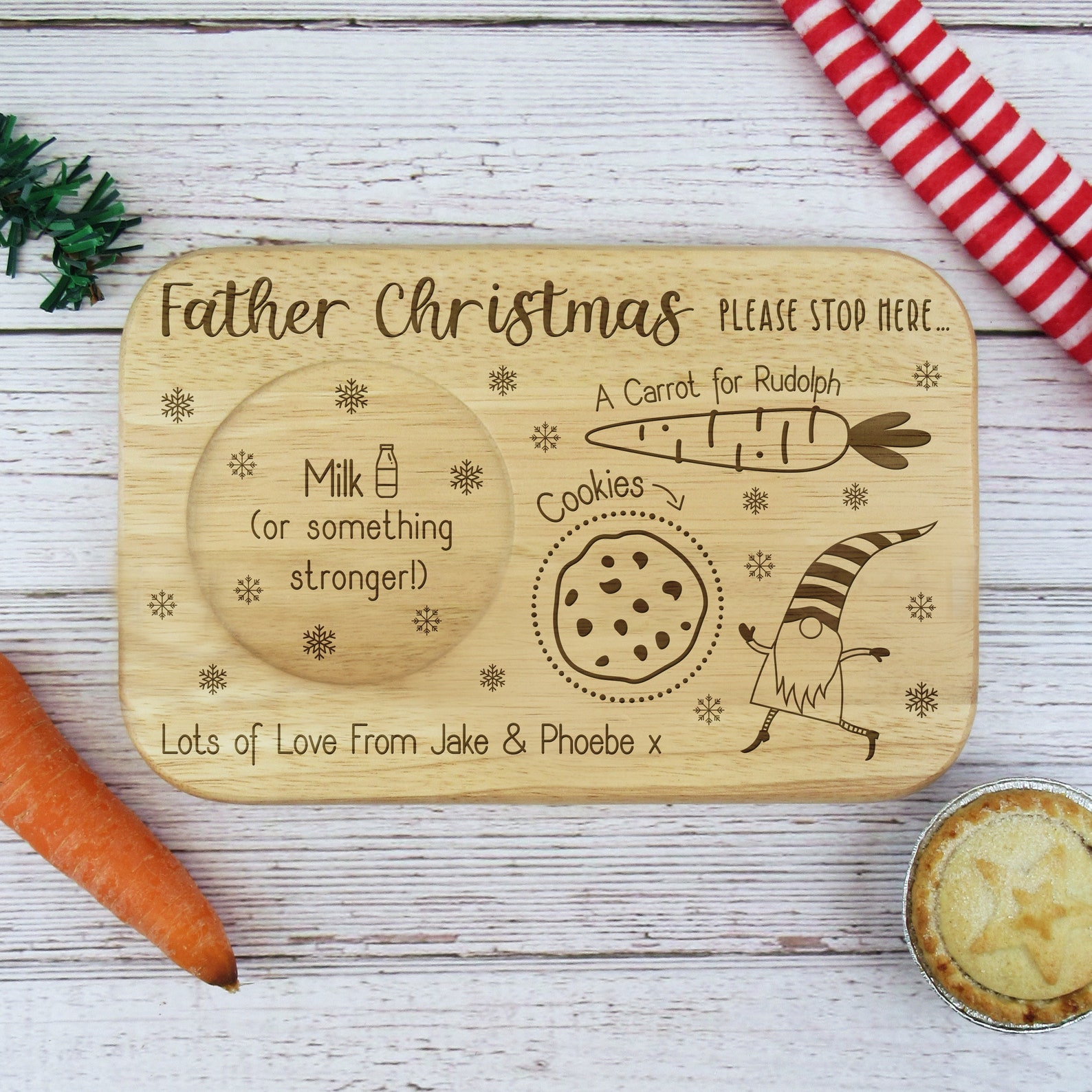 Personalised Tea & Biscuit Board Christmas Eve Plate Father - Etsy UK