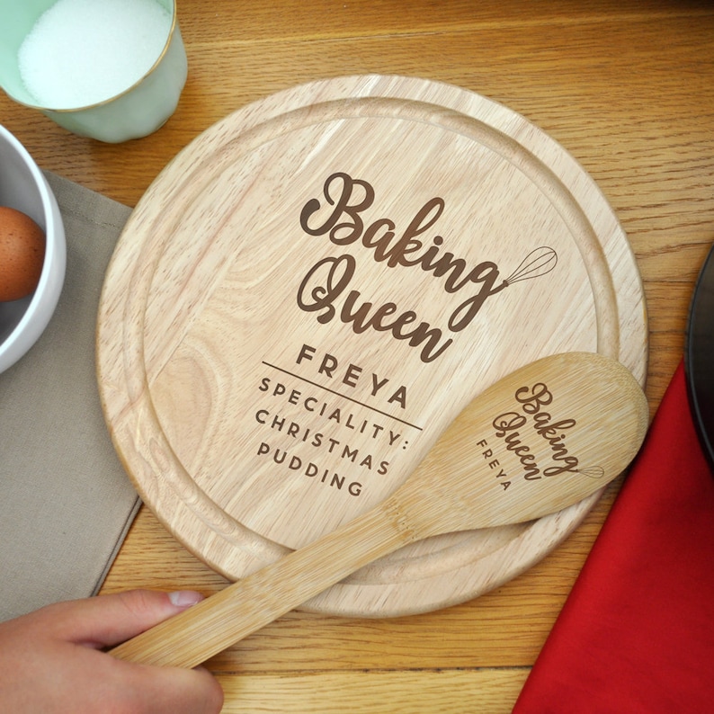Personalised Wooden Chopping Board Set 'baking Queen' Etsy UK