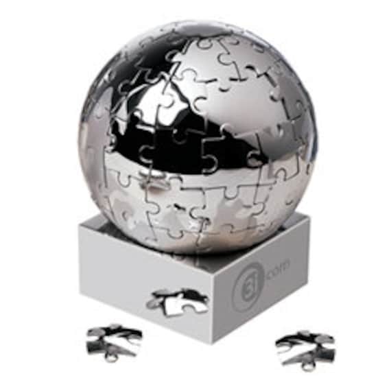Jigsaw World Puzzle Globe Roestvrij staal Kan worden - Etsy Nederland