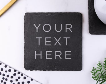Montaña rusa de pizarra totalmente personalizada / Logotipo o texto grabado con láser personalizado / Regalo de boda personalizado / Restaurante / Cocina / Hogar