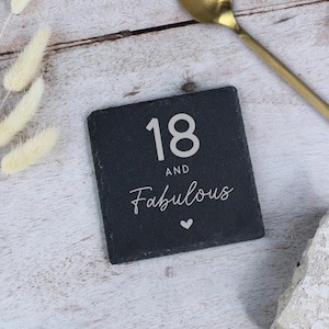 Dessous de verre fabuleux 18 ans, cadeaux 18e anniversaire pour fille, tasse à café en argent 18e anniversaire, collection de cadeaux 18e anniversaire pour amies