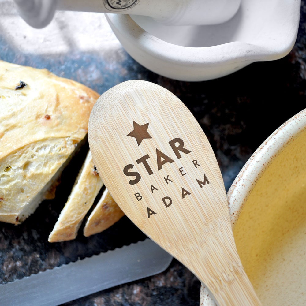 Cuillère en Bois Star Baker Personnalisée, Prix de Cuisson, Cuillère à Mélanger, Cadeau Cuisson Pers