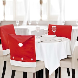 Silla de Navidad Cubierta Cena Silla Sombrero Hogar Decoración Cocina Silla Cubierta Silla de Navidad Cubierta Cena Silla Sombrero Hogar Decoración Cocina Silla Cubierta