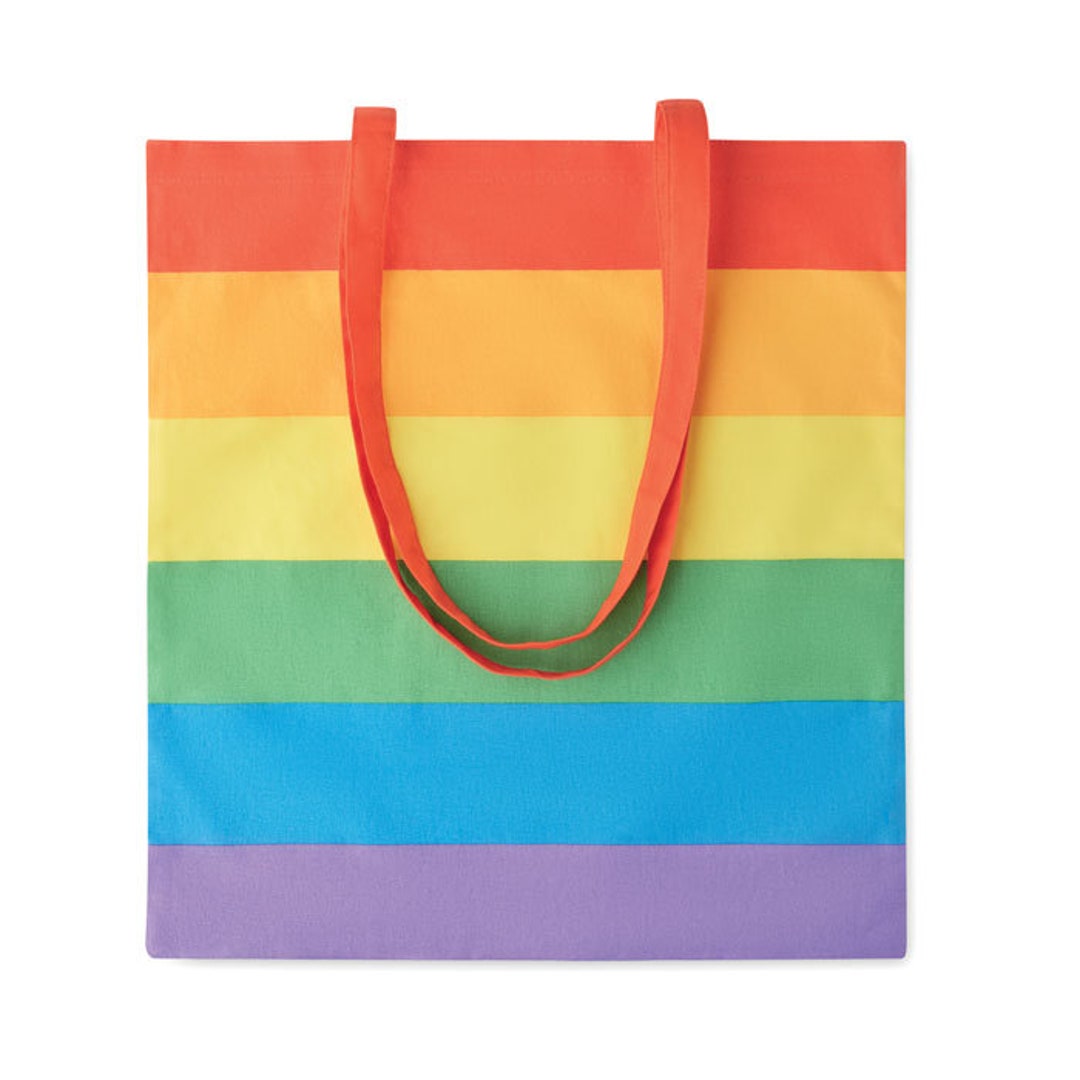 Rainbow Tote Bag LGBT Pride Flag Shopping Shoulder Bags 100% 