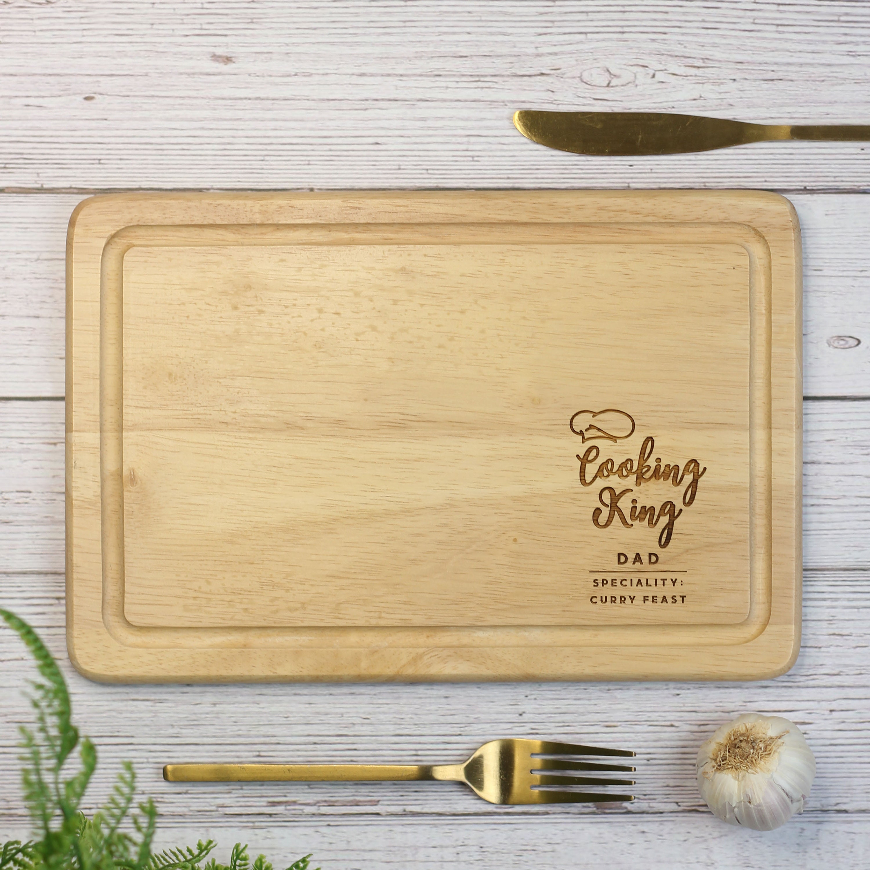 Cooking King Personalised Wooden Chopping Board, Cutting Serving Board ...