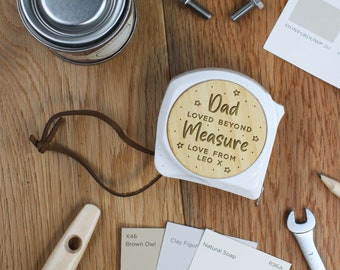 Loved Beyond Measure Personalised 5M Tape Measure, Practical Dad Father’s Day Gift for Daddy, DIY Grandad Tool Taid Tool Present Trade Gift