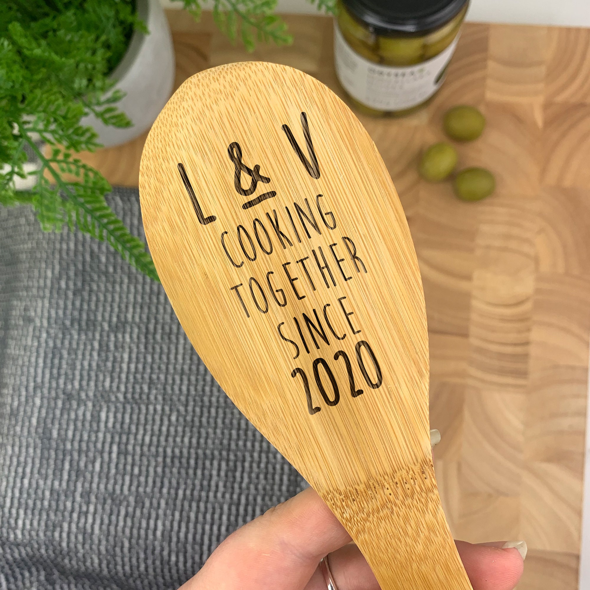 Couple Gifts 2 x Personalised Cooking Together Since Wooden Etsy