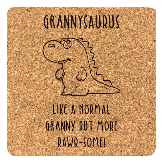 Cute Gift for Grandma Nannysaurus Grannysaurus Grandmother Granny Dinosaur Coaster Square Slate Funny Gift Nana Mothers Day Gift