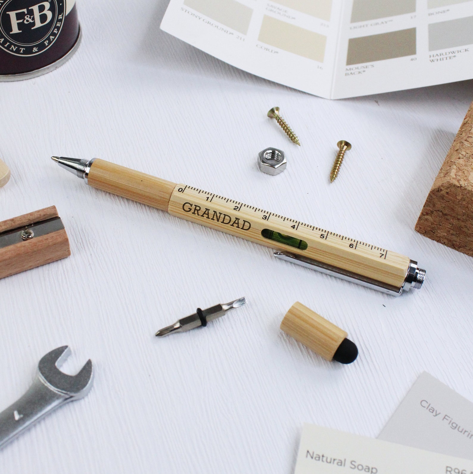 DADDY 6 in 1 Wooden Multifunction Pen With Spirit Level Ruler ...