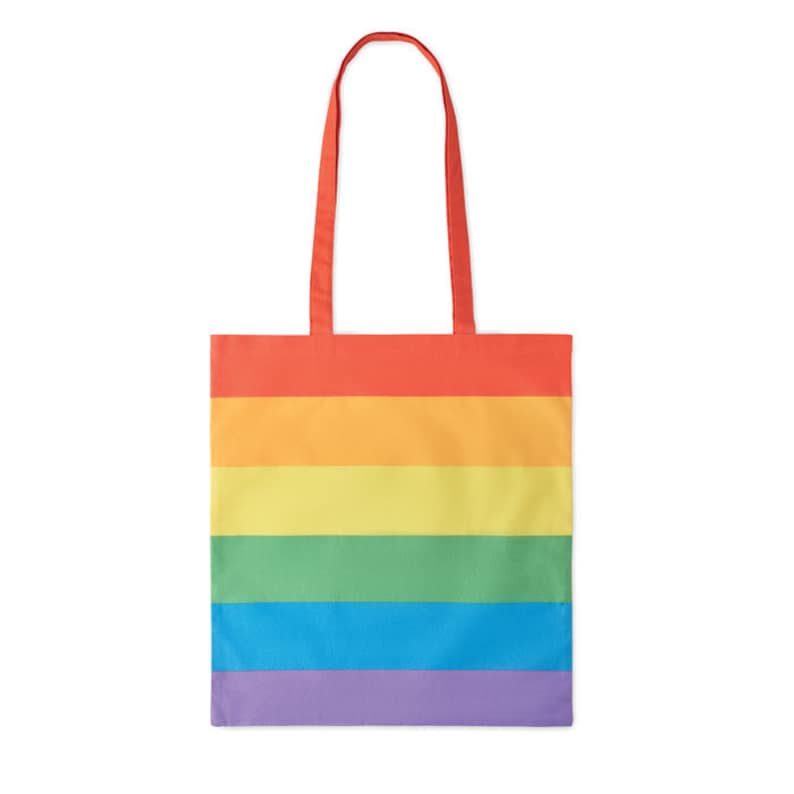 Rainbow Tote Bag, LGBT Pride Flag Shopping Shoulder Bags, 100% Cotton, Gay Lesbian Bi Trans Festival Merch, Non-Binary, Gay Pride Parade image 3