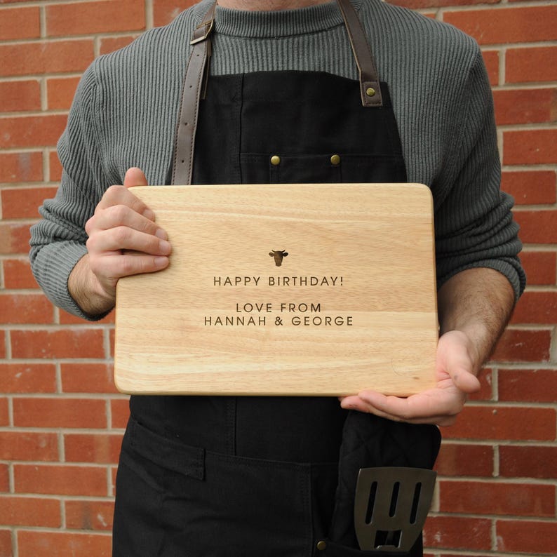 Personalised Steak Cutting Board, Master of Steak Wooden Chopping Board, BBQ Gift for Him, Custom Engraved Meat Board, Grill Master Gift