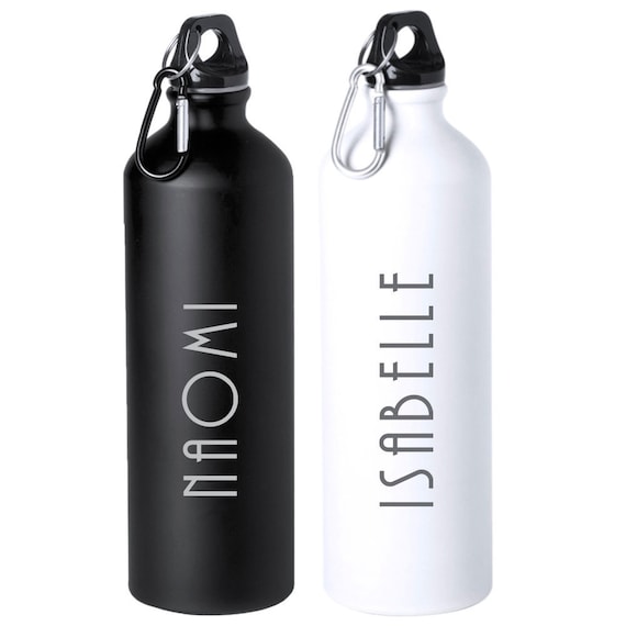 Personalisierte Matt Wasserflasche Metall Trinkflasche 800ml Art-Deco-Design Karabiner Clip Wasserflasche - Yoga, Fitness-Studio, Arbeit, Weihnachtsgeschenk