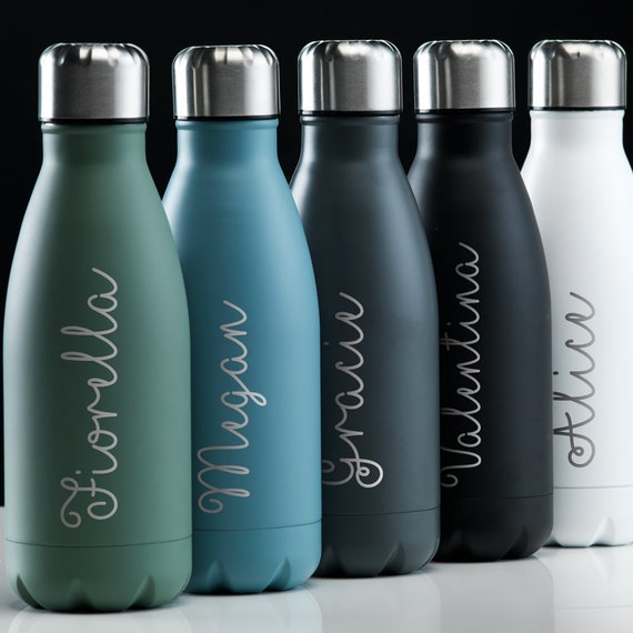 Personalised Water Bottle, Stainless Steel Matt Finish Drinks