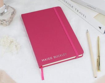 Cuaderno personalizado A6 A5 A4, diario con nombre personalizado, cuaderno rayado, regalo para ella, regalo de oficina para un nuevo trabajo, cuaderno de autocuidado a color
