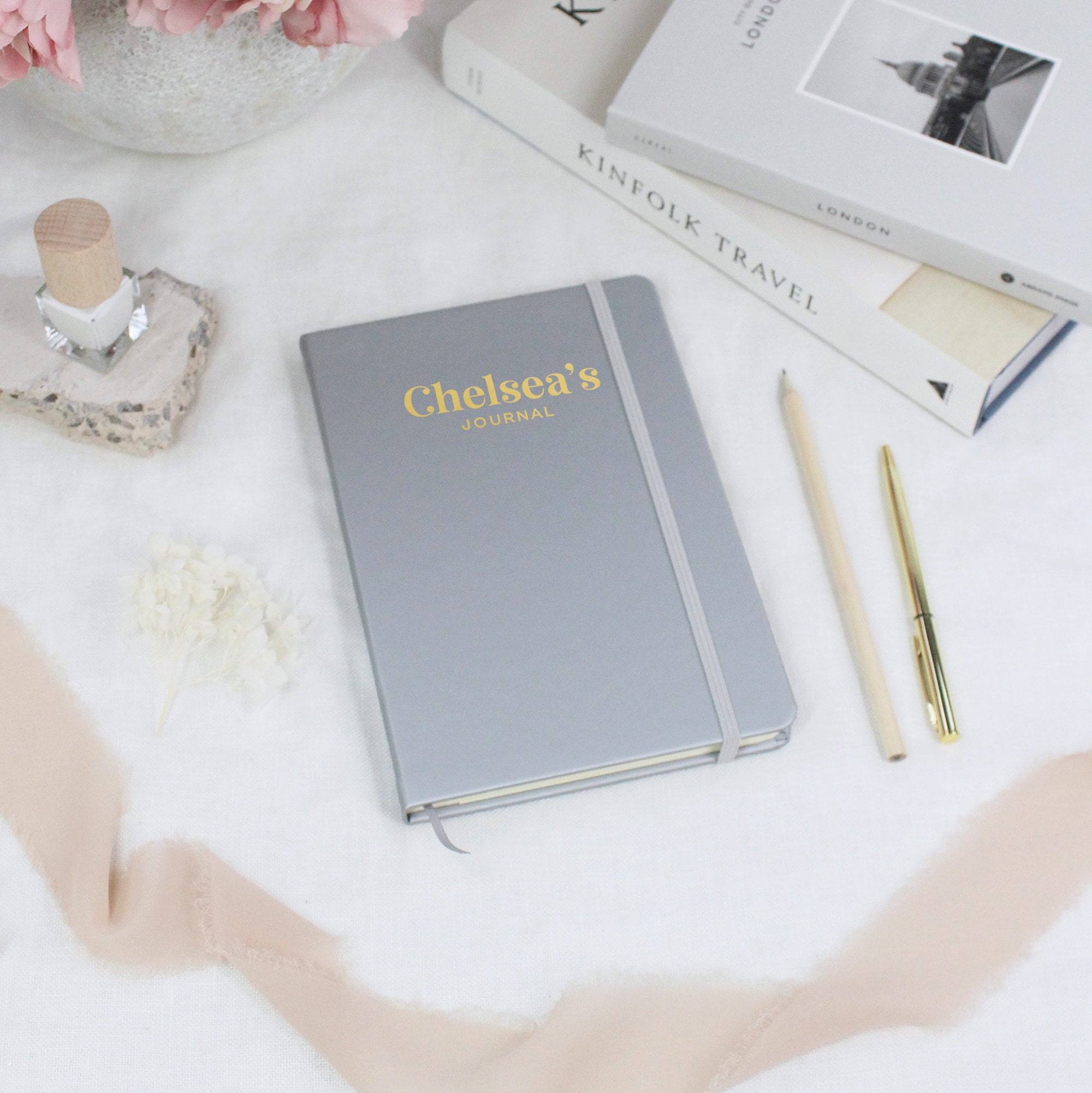 Personalised Journal Notebook, Soft Touch Hardback A5 Lined Journal Any Name, Travel Dream Journal, To Do List, 2024 Planner Stationery