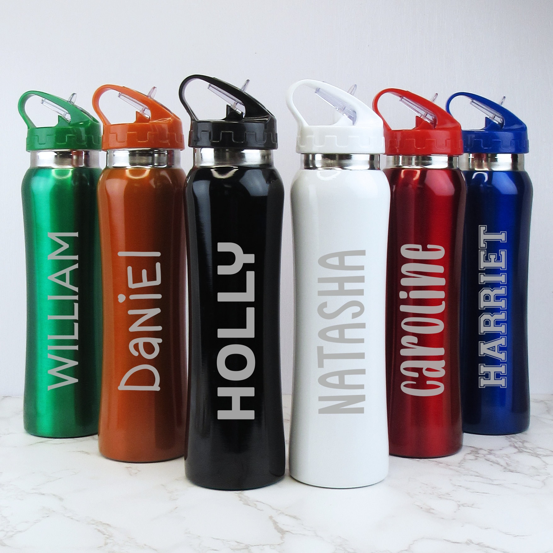 Personalised Children's Water Bottle with Flip Straw, Christmas Gift…