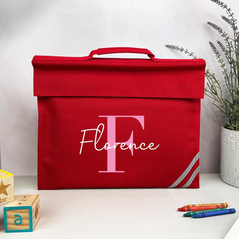 School Book Bag | Back to School | Personalised Bookbag | Girls | Boys | School Bag with Name | Choice of Colours | Primary School | Nursery