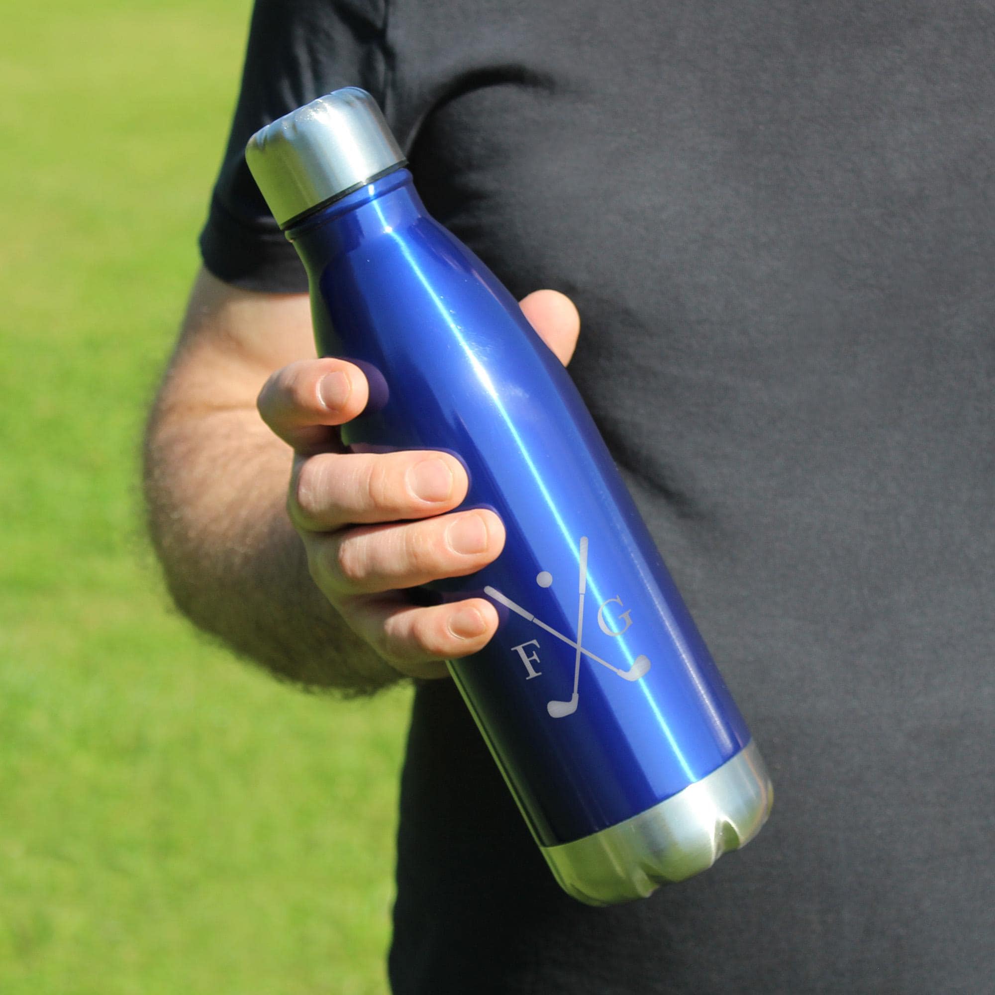 Golf Water Bottle with Personalised Golf Players Initials, Insulated Golf Flask, Golf Tournament Prize, Golf Club Gifts, Golf Member Gift,