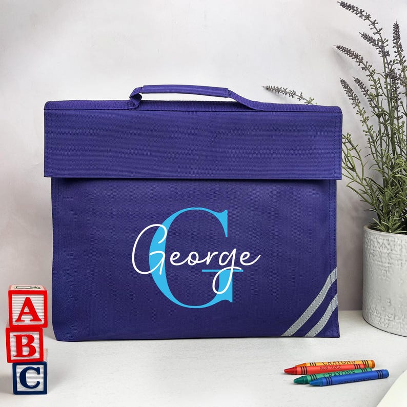 School Book Bag | Back to School | Personalised Bookbag | Girls | Boys | School Bag with Name | Choice of Colours | Primary School | Nursery
