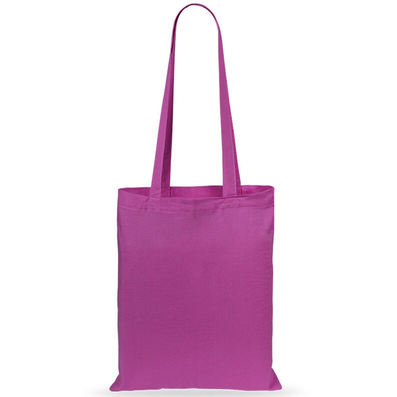 Plain Coloured Cotton Shopping Tote Shoulder Bags Available in 14 Colours, 4OZ Cotton Decorating, Screen Printing, HTV Heat Transfer Vinyl Pink