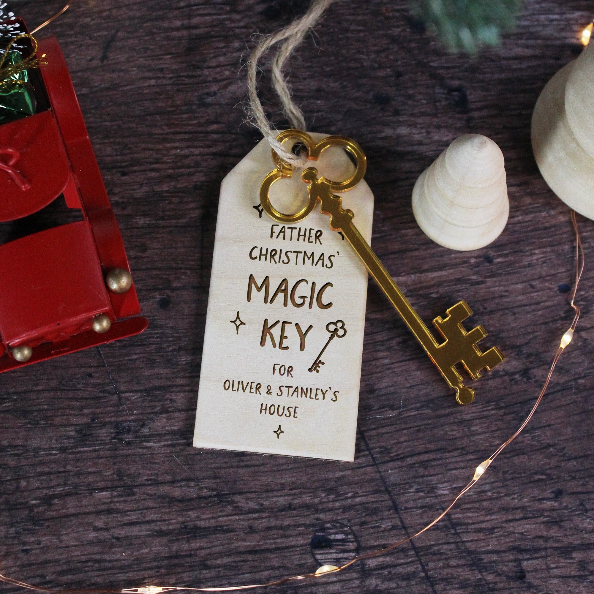 Father Christmas’ Magic Key, Personalised Santa Key, Christmas Eve Traditions, Christmas Magic, No Chimney Christmas Key,Xmas Eve Box Filler