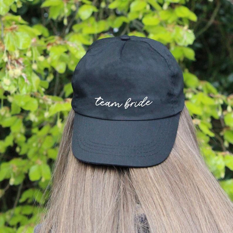 Black & White Team Bride Hat, Hen Party Favour, Gift for Bridesmaid, Maid of Honour, Hen Do Abroad, White Bride to Be Cap, Team Bride Favour