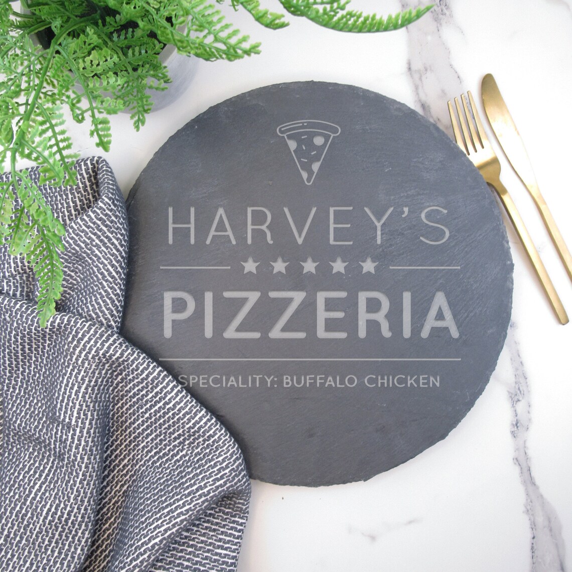 Pizza Board Schiefer faul Susan personalisierte Servierplatte | Etsy