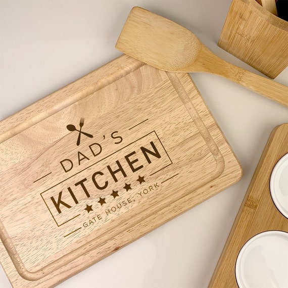 Dads Personalised Wooden Cutting Board Fathers Day Gift Etsy