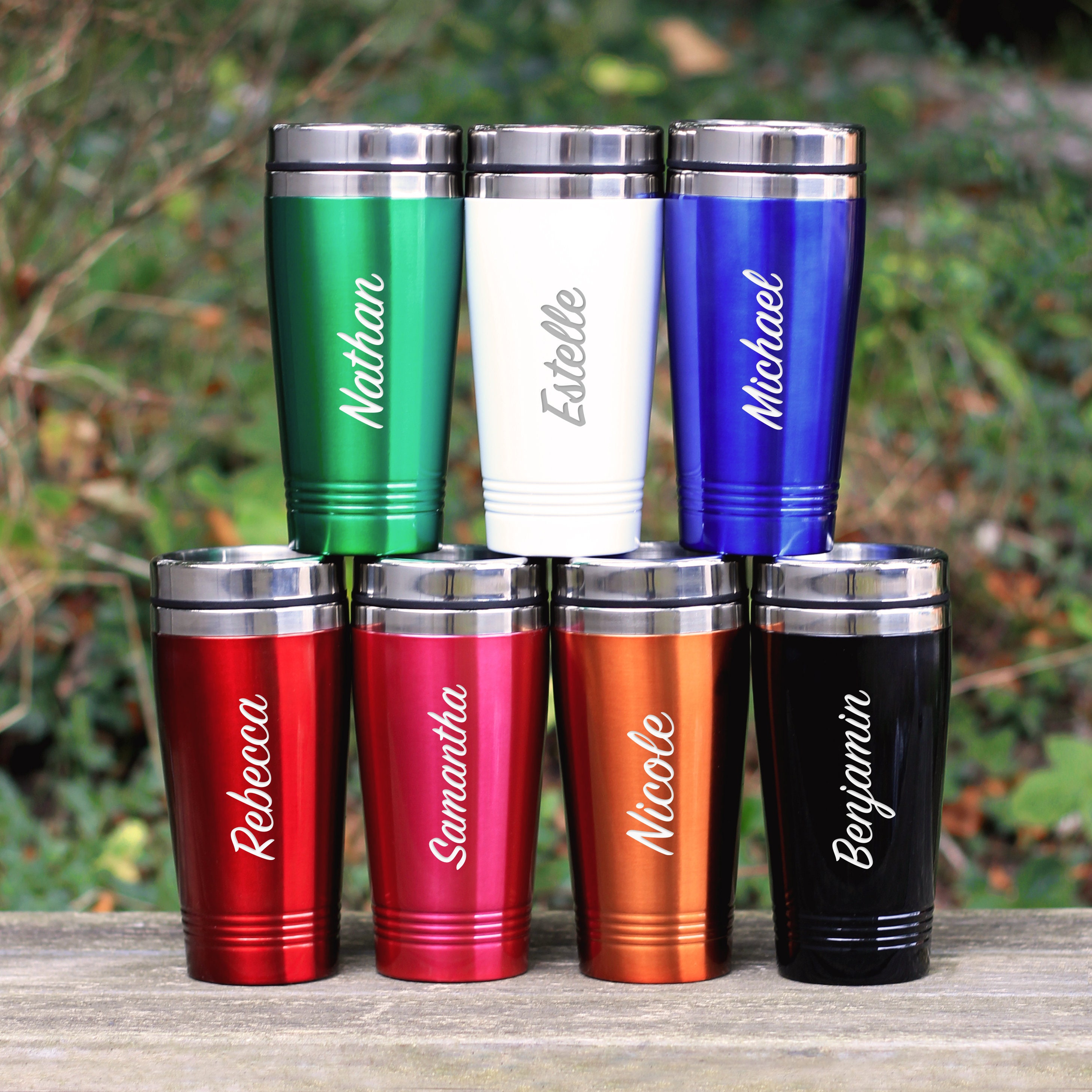 Personalised Travel Hot & Cold Mug, Reusable Coffee Cup, Thermal Stainless  Steel That Holds 450ml, Customise Any Name or Word With Engraving 