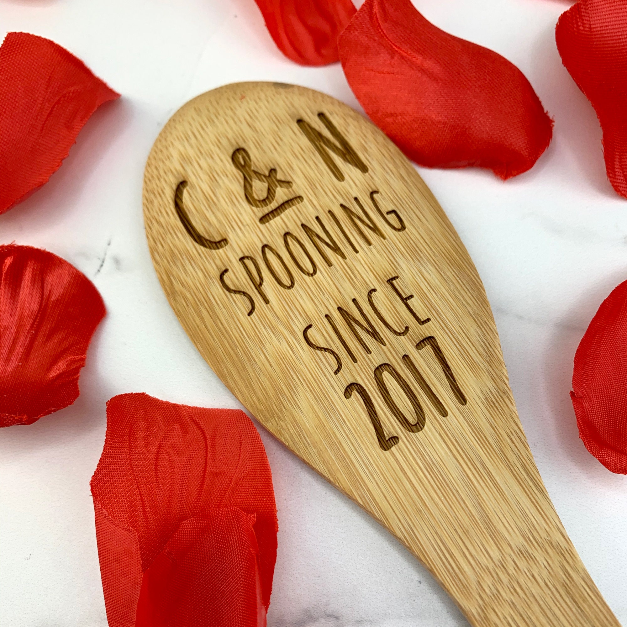 Personalised Engraved Wooden Spoon Valentines Gift Spooning Partner 