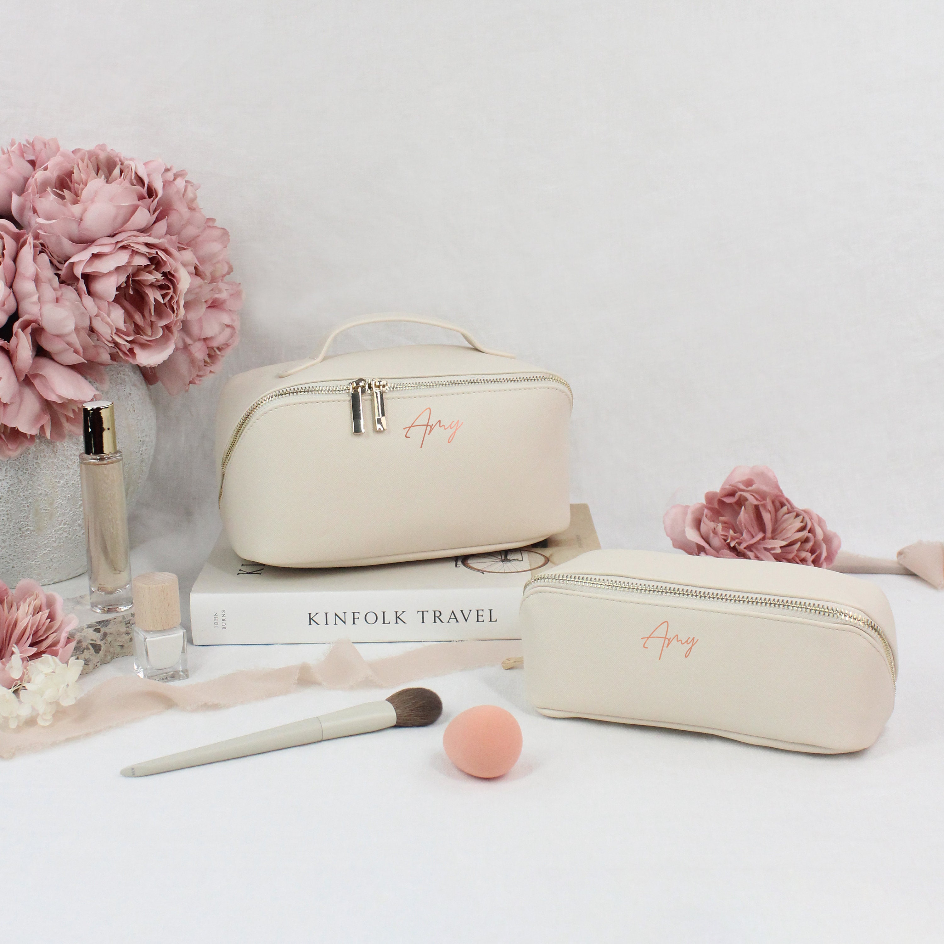 Bridesmaid Make Up Bag, Named Accessory Case, Personalised PU Leather Cosmetic Bag, Maid of Honour Gift, Travel Case, Valentines Day Gift
