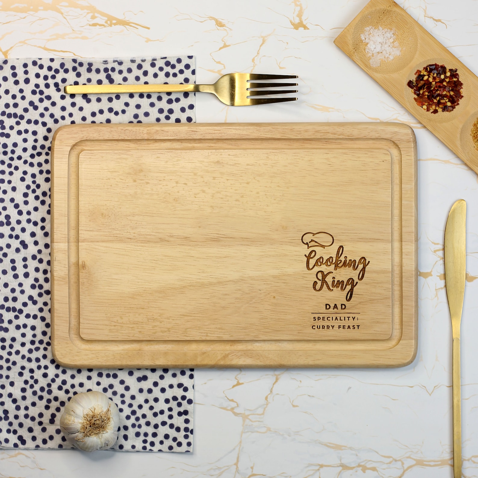 Cooking King Personalised Wooden Chopping Board, Cutting Serving Board ...