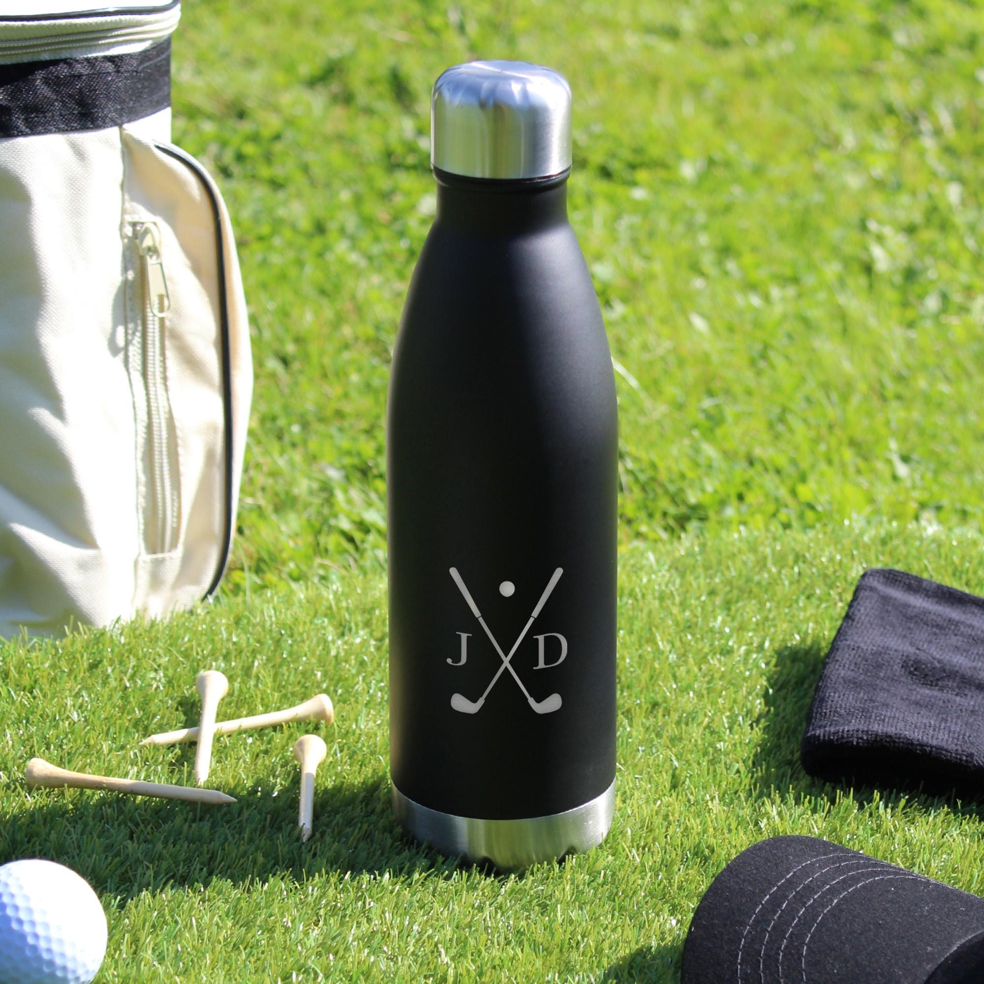 Golf Water Bottle with Personalised Golf Players Initials, Insulated Golf Flask, Golf Tournament Prize, Golf Club Gifts, Golf Member Gift,