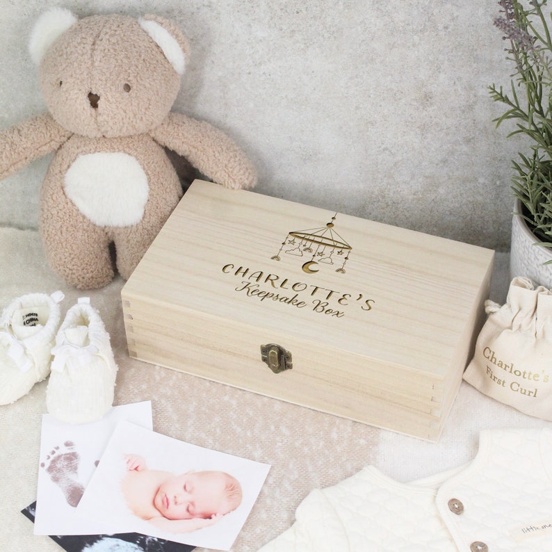 Personalised New Baby Wooden Keepsake Boxes, New Born Baby, Luxury Baby Shower Gift, Unique Baby Gift, New Parents Gift, Special Memory Box
