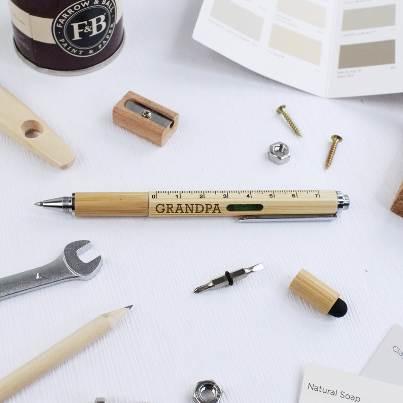 DADDY 6 in 1 Wooden Multifunction Pen With Spirit Level Ruler ...