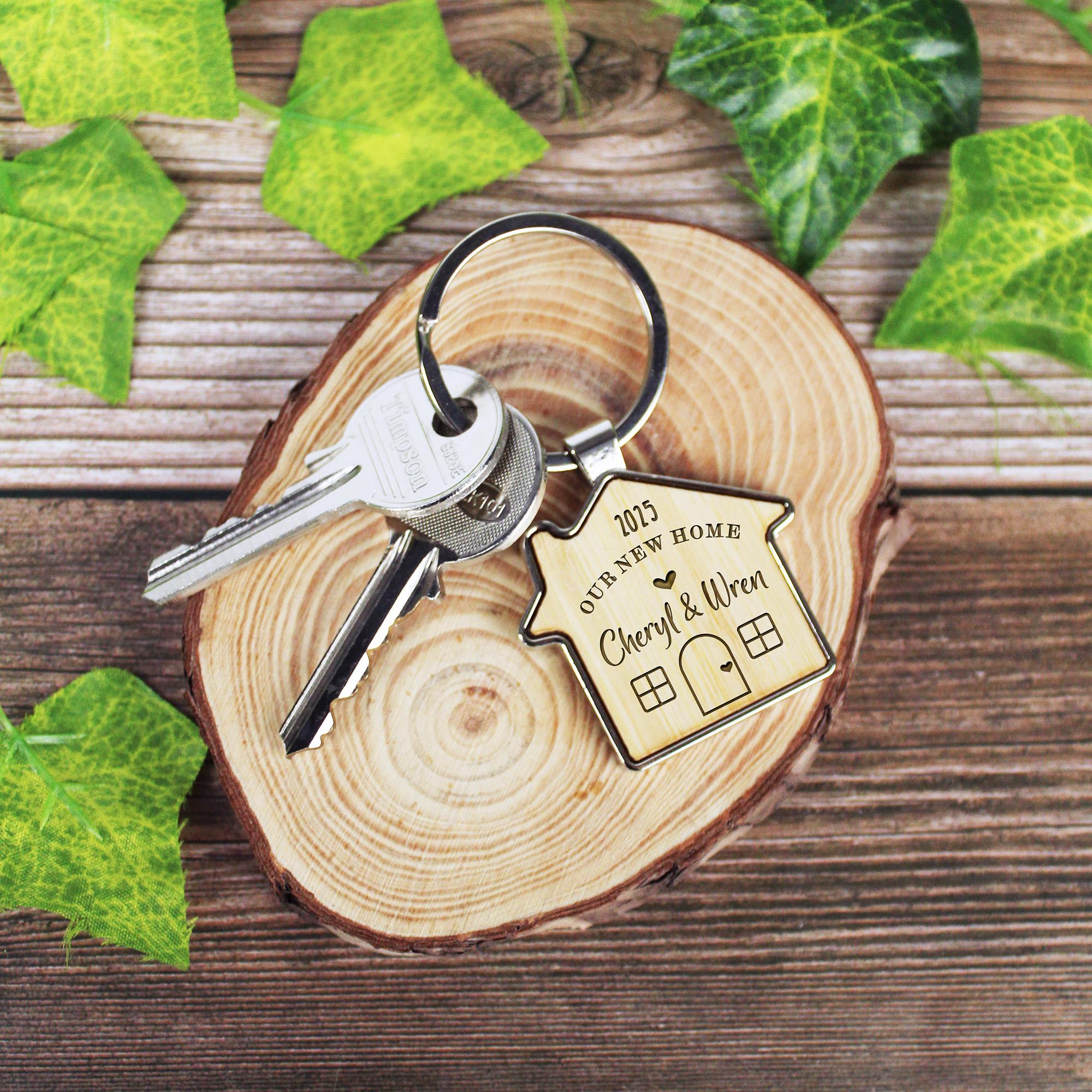 Key Ring Pair Of "Our First Home" Matching Keyrings - His And Hers House Warming Gift In Stainless Steel Baby's First Christmas Collectibles - Foto 8