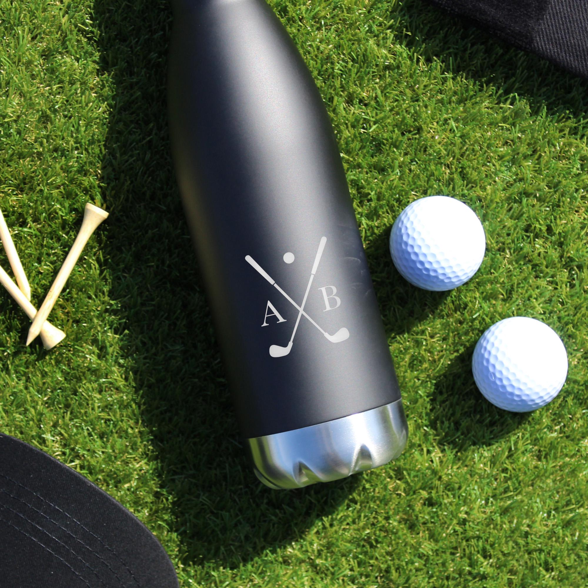 Golf Water Bottle with Personalised Golf Players Initials, Insulated Golf Flask, Golf Tournament Prize, Golf Club Gifts, Golf Member Gift,