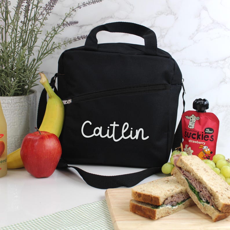 Personalised Kids Lunch Bag With Custom Name, Insulated Back to School ...