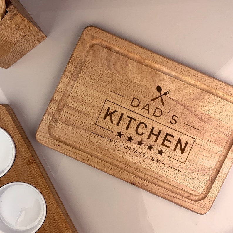 Dads Personalised Wooden Cutting Board Fathers Day Gift | Etsy